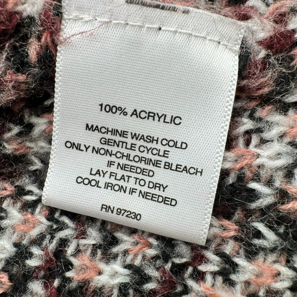 SIGNATURE STUDIO Women's Large Pink‎ Gray open front knit cardigan sweater cozy - Picture 5 of 8